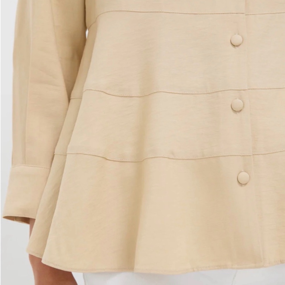 Tuckernuck Beige Button-Down Blouse